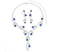 FFWTPY Conjunto Collar Pendientes Floral Cristal Brillante Joyería Nupcial Elegante Adorno Femenino