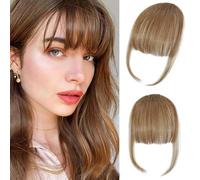 FFWTPY Extensiones Pelo Natural Humano Una Pieza Clip in Fringe Bangs Flequillo Sintético Hair de Cabello Prótesis Capilar con Patillas para Mujer