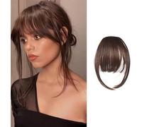 FFWTPY Extensiones Pelo Natural Una Pieza Clip Flequillo Curvo con Patillas Francés Pelo Sintético de Cabello Prótesis Capilar para Mujeres el Uso Diario