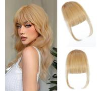 FFWTPY Flequillo Postizo Natural Tejido Manual Ligero 6g Extensiones Cabello Humano Recto Ajustable Invisible Acabado Profesional