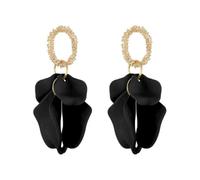 FFWTPY Pendientes Colgantes Pétalos Texturizados Aro Dorado Elegantes Joyería Mujer Accesorios Decorativos
