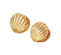 FFWTPY Pendientes Concha Marina Texturizados Brillantes Accesorios Joyería Elegante Estilo Veraniego Complementos Mujer