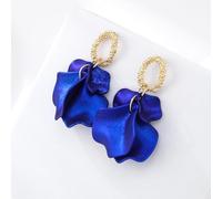 Ffwtpy Pendientes De Aro Con Diseño De Pétalos Negros Pendientes De Flores Colgantes Joyería De Moda Para Mujer Accesorios Elegantes Y Modernos Pendientes Largos Para Ocasiones Especiales