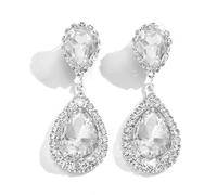 Ffwtpy Pendientes De Gota De Agua De Cristal Brillante Pendientes Largos De Fiesta Joyería De Moda Para Mujer Accesorios Elegantes Para Eventos Especiales