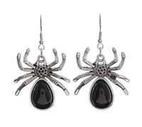FFWTPY Pendientes Mujer Aretes de Araña Animales Colgante Exagerada Gótico Joyería con Circón Halloween Cospaly Disfraces Accesorios para Mujeres y Niñas (Negro)