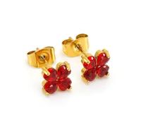 FFWTPY Pendientes Trébol Cristal Oro 18k Joyería Elegante Mujer Aretes Pequeños Brillantes Chapado