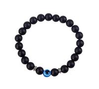 FFWTPY Pulsera de Piedra Natural con Ojo Turco y Tigre de Lava - Chakra Mal de Ojo con Cuentas y Hilo Elastico para Mujer y Hombre