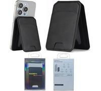 FFWTPY Soporte Magnético Plegable Tipo V Tarjetero Adhesivo Teléfono Móvil Cartera Extraíble Portátil Elegante Negro