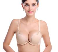 FFWTPY Sujetadores Mujer sin Aros Push up Forma U Profundo Escote Efecto Realce Natural Sujetador sin Costuras Comodidad Diaria Brasieres Ultraligero Soporte Óptimo