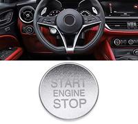 FFZ Parts Embellecedor para Volante de Coche de plástico ABS Mate Plateado Apto para Alfa Romeo Giulia Stelvio Romeo Mito Giulietta