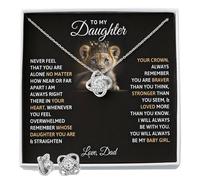 FG Family Gift Mall Collar de regalo de cumpleaños para hija, regalos para padre e hija de mamá, regalos para hija de papá, collares de hija de mamá, joyería de hija de papá, para mi hija ruda, Acero