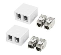FGB 2 cajas de conexión RJ45 de 2 puertos con módulo Keystone blindado CAT 7 LAN para 10 Gigabit Ethernet