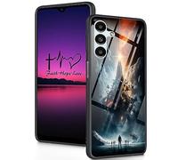 FGDRFGRW Designed for Galaxy A14 5G Case,Tempered Glass Back with Soft Silicone Bumper Shock Protective Case for Samsung Galaxy A14 5G 6.5" 2023,Starship