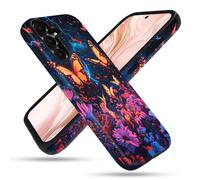 FGDRFGRW Funda diseñada para Samsung Galaxy S24 FE, 2 capas de TPU + PC, funda protectora a prueba de golpes, diseño de mariposa y flores y cielo estrellado