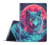 FGDRFGRW Funda para iPad Pro de 13 pulgadas 2025/2024 (8ª/7ª generación, M5/M4), soporte ajustable, función de encendido y apagado automático, cubierta de protección de cuerpo completo - Wolf Moon