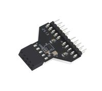 FGDTREE Adaptador doble USB 2.0 de 9 pines compatible con placas base, impresoras, escáneres y dispositivos externos para teclados, placas base, USB de doble puerto, expansor de cable de extensión