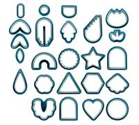 FGDTREE Arcilla para hacer joyas, moldes de corte hechos a mano, moldes de corte de diferentes formas, aretes de arcilla hechos a mano, herramientas de cerámica