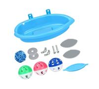 FGDTREE Bañera colgante para pájaros con espejo y campanas para interiores, cuenco para pájaros pequeños y loros