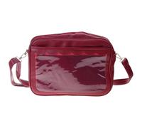 FGDTREE Bolso japonés Ita para mujer, de poliuretano, transparente, con bolsillo Itabag, para la escuela secundaria, para niñas, uniforme, JK, bandolera, bolsos y monederos, Red, One Size