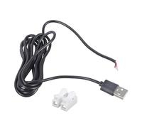 FGDTREE Cable de carga USB de 5 V con abrazadera de resorte para dispositivos electrónicos, 100 cm / 180 cm, sin soldadura, fácil instalación, conectores de carga USB