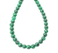 FGDTREE Cadena de cuentas redondas de malaquita suave para pulseras hechas a mano, collares, suministros de joyería de piedra natural segura, cuentas de piedra verde con vetas naturales