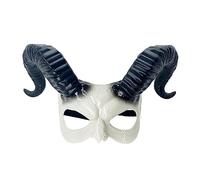 FGDTREE Disfraz de cuerno de diablo, cuerno de diablo, monstruos de cabra, disfraz de cosplay con cuernos de cabra, monstruos de diablo, disfraz de cosplay de media cara para Halloween