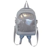 FGDTREE Itabag - Mochila de hombro de nailon para mujer, diseño japonés, transparente, pequeña mochila escolar para animes, mochila transparente japonesa, azul claro