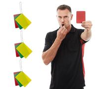FGDTREE Juego de 3 tarjetas de penalización de árbitro de fútbol, disciplina de entrenamiento de fútbol para el desarrollo del trabajo en equipo, advertencia duradera de fútbol, verde, rojo y amarillo
