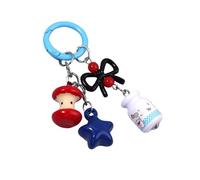 FGDTREE Llavero con inicial para mujer, lazos, estrella, hongo, anillo de coche, bolsa de San Valentín, accesorios, regalos, bonitos lazos y estrella, Q1925 2