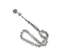 FGDTREE Oración ergonómica Tasbih 33 cuentas, diseño acrílico ligero para rituales espirituales, regalos pensados y rosario de uso devocional diario, gris, Talla única