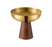 FGDTREE Taza de postre de acero inoxidable de alta calidad con soporte de madera de pie alto, ideal para helado y ensalada, taza de postre de moda