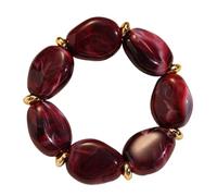 FGDTREE Versátil pulsera acrílica ovalada irregular elástica elegante para cualquier ocasión, acrílico irregular ovalado, talla única, como se describe