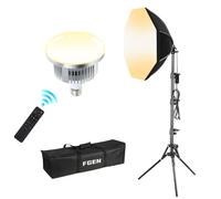 FGen LED softbox 3000k-6500k, 3 Modos de Color Ajustables con Mando a Distancia Caja de luz de 50 cm, Soporte de 150 cm softbox iluminación.