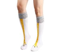 FGFD&OU Calcetines Divertidos Hasta la Rodilla Mujer Calcetines Altos Muslo Casual Largos Invierno Algodón a Pantorrilla Verano para Mujer y Niña (B-Blanco)