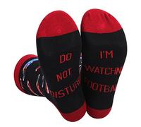 FGFD&OU Calcetines Hombre Mujer de Algodón Calcetines Divertidos Casual Unisexo Calcetines Deportivos con Texto DO NOT DISTURB, I AM WATCHING FOOTBALL BASEBALL GOLF, Regalo para Navidad (FOOTBALL)