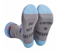 FGFD&OU Calcetines Hombre Mujer de Algodón Calcetines Divertidos Casual Unisexo Calcetines Deportivos con Texto DO NOT DISTURB, I AM WATCHING FOOTBALL BASEBALL GOLF, Regalo para Navidad (PROGRESS)