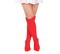 FGFD&OU Calcetines Largos Mujer Calcetines Hasta la Rodilla Termicos Calentadores de Punto Caliente Invierno para Niñas y Mujeres Medias Navideñas (Rojo)