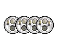FGGHDR Faro Delantero 4 Faros LED 5.75 Pulgadas Forma Ángel Anillo Halo DRL Para E30 E32 E34(Silver with halo)