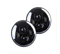 FGGHDR Faro Delantero Faros Delanteros LED Redondos 7 Pulgadas Halo Tipo Ángel Para Mazda Para Miata Para MX-5 MX5 90-97 Para Land Para Rover Para Defender 90 110(No Halo Black)