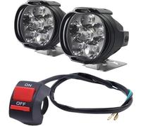 FGGHDR Faros Moto Focos Para Faros Delanteros Motocicleta Lámpara Auxiliares Alto Brillo, 6 Bombillas LED Antiniebla Que Funcionan Con Interruptor(1 juego)