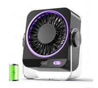 FGHB Ventilador Portatil, Ventilador USB Batería Recargable de 4000 mAh, Ventilador de Mesa Silencioso 180° Ajustable, Mini Ventilador 5 Velocidades para Hogar, Oficina y Exteriores