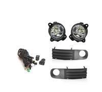 FGHDSSA Conjunto De Faros Antiniebla Para VW Para T5 Para Transporter Para Multivan Para Caravelle 2003-2010 LED Gris Cubierta Luz Antiniebla Kit Arnés Cables Parrilla(1 set LED)