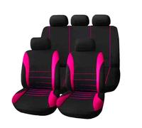 FGHDSSA Funda Asiento Coche Funda Asiento Coche Poliéster Juego 2/4/9 Piezas Universal para Las Cuatro Estaciones para Asiento lantero Y Trasero(5 Seat Fuchsia)