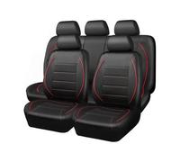 FGHDSSA Funda Asiento Coche Funda Asiento Piel Sintética Universal para Cinco Asientos Todas Las Estaciones Protector Asiento Camioneta SUV Cobertura Total.(Red-Black)