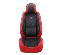 FGHDSSA Funda Asiento Coche Fundas Asiento Coche Cuero Genuino con Soporte Cintura para Camioneta Sedán SUV 2025 Universales Todas Las Estaciones con Cojín Lujo(5 Seat Black Red)