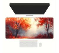 fghgbf Alfombrilla Ratón XXL 800x400x3mm Grande Alfombra Escritorio,con Base de Goma Antideslizante y Bordes Cosidos Gaming Mouse Pad,Mejora La Precisión Y La Velocidad (Bosque de otoño)