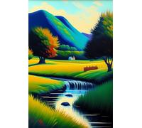 fghgbf Pintar por Numeros,Río de primavera Pintar por Números para Adultos,DIY Pigmento Acrílico Kit de Pintura por Números Sobre Lienzo,con Pinceles para Hogar Decor Regalo sin marco,50x65cm
