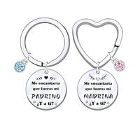 FGHJK 2Pcs Llaveros Madrina Padrino Regalo Cumpleaños Solicitud Anuncio Nacimiento Bautismo Navidad Día del Padre Día de la Madre Hombre Mujer (3)