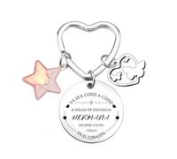 FGHJK Llavero Hermana Regalo de Hermana Regalo de Hermana mayor Regalo de Cumpleaños Hermana Llavero Acero Inoxidable Hermana Llavero Personalizada Mujer Hermana Pulsera a la Mejor Hermana (5)