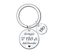 FGHJK Regalo Llavero Tío Regalo Tío Hombre Llavero Regalo para la fiesta del Padre Regalo Tío Cumpleaños Regalos Navidad Tío Regalo Tío Anniversaire Ideas Regalo Tío, Plateado